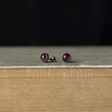 Unisex 925 Sterling Silver Purple Crystal Stud Earrings