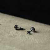 Unisex 925 Sterling Silver Purple Crystal Stud Earrings
