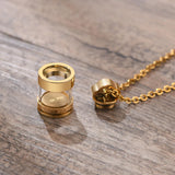 Unisex 3 Colors Stainless Steel Hourglass Glass Cremation Jewelry Urn Necklace