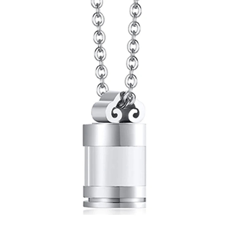 Unisex 3 Colors Stainless Steel Hourglass Glass Cremation Jewelry Urn Necklace