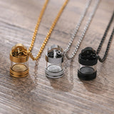 Unisex 3 Colors Stainless Steel Hourglass Glass Cremation Jewelry Urn Necklace