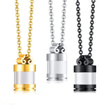 Unisex 3 Colors Stainless Steel Hourglass Glass Cremation Jewelry Urn Necklace