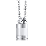 Unisex 3 Colors Stainless Steel Hourglass Glass Cremation Jewelry Urn Necklace