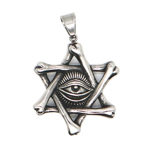 316L Stainless Steel All See Eye Star Pendant