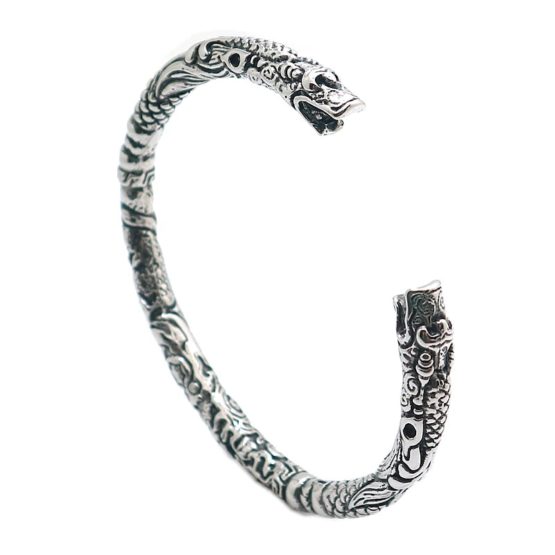 Snake Vintage Punk Bangle Unisex 316L Stainless Steel Adjustable
