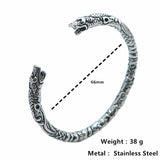 Snake Vintage Punk Bangle Unisex 316L Stainless Steel Adjustable