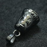 Unisex Stainless Steel Flaming Bell Biker Pendant