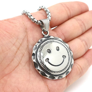 316L Stainless Steel Smiling Face Pendant Chain