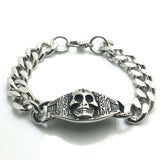 316L Stainless Steel Cross Skull Biker Bracelet