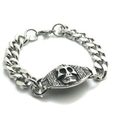 316L Stainless Steel Cross Skull Biker Bracelet