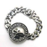 316L Stainless Steel Motorcycle Biker Skull Bracelet