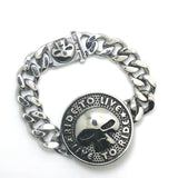316L Stainless Steel Motorcycle Biker Skull Bracelet