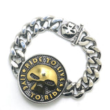 316L Stainless Steel Motorcycle Biker Skull Bracelet