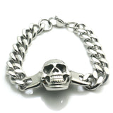 Skull Biker Bracelet for Men Women 316L Stainless Steel Polishing Classic Rider