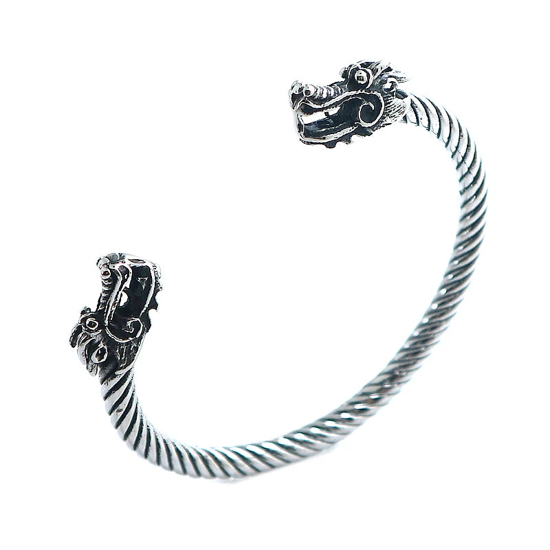 Unisex Stainless Steel Dragon Bangle