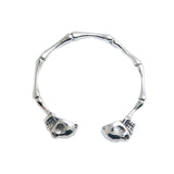 316L Stainless Steel Skull Bangle Bracelet