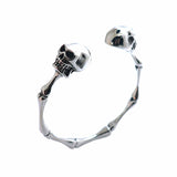 316L Stainless Steel Skull Bangle Bracelet