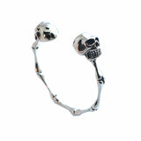 316L Stainless Steel Skull Bangle Bracelet