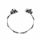316L Stainless Steel Skull Bangle Bracelet