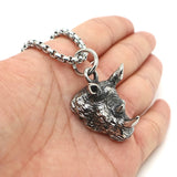 316L Stainless Steel Rhinoceros Pendant