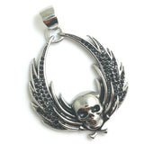 Unisex Stainless Steel Wings Skull Pendant