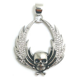 Unisex Stainless Steel Wings Skull Pendant