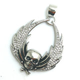 Unisex Stainless Steel Wings Skull Pendant