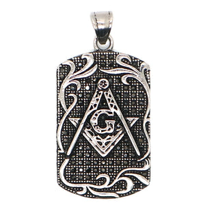 Unisex 316L Stainless Steel Freemasons Stone Pendant Chain