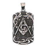 Unisex 316L Stainless Steel Freemasons Stone Pendant Chain