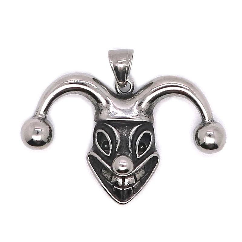 Clown Pendant Stainless Steel Chain Necklace