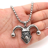 Clown Pendant Stainless Steel Chain Necklace