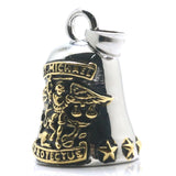 Unisex Stainless Steel Saint Michael Protect Us Golden Bell Pendant