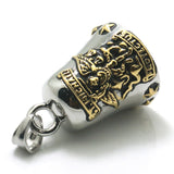 Unisex Stainless Steel Saint Michael Protect Us Golden Bell Pendant