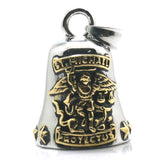 Unisex Stainless Steel Saint Michael Protect Us Golden Bell Pendant
