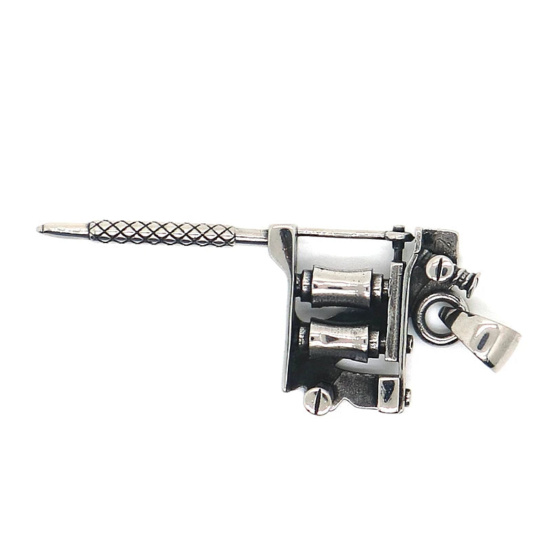 316L Stainless Steel Tattoo Gun Pendant Chain