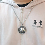 Unisex Stainless Steel Star Ride To Live Skull Pendant