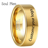 8mm Tungsten Carbide Ring Male Couple Wedding Band Alliance Engrave Your Name