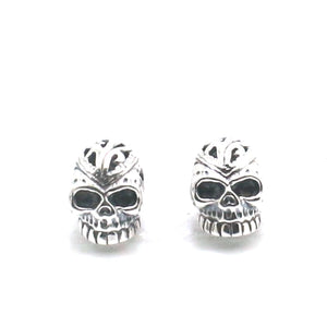 925 Silver Biker Skull Studs Earrings Unisex Gift