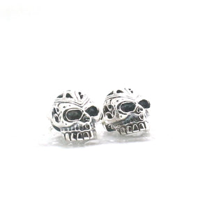 925 Silver Biker Skull Studs Earrings Unisex Gift