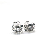 925 Silver Biker Skull Studs Earrings Unisex Gift