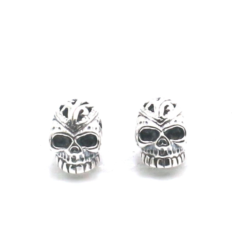 925 Silver Biker Skull Studs Earrings Unisex Gift