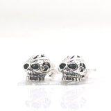 925 Silver Biker Skull Studs Earrings Unisex Gift