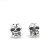 925 Silver Biker Skull Studs Earrings Unisex Gift