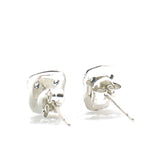 Unisex 925 Silver Owl Studs Earrings with Clean Stone Eye