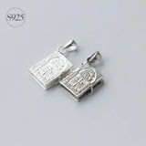 925 Silver Holly Bible Necklace Pendant | Christian Religious Charm
