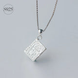 925 Silver Holly Bible Necklace Pendant | Christian Religious Charm