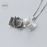 925 Silver Holly Bible Necklace Pendant | Christian Religious Charm