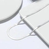 925 Silver Blade Chain Snake Bone Necklace 45/50/55cm Unisex Jewelry