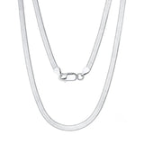 925 Silver Blade Chain Snake Bone Necklace 45/50/55cm Unisex Jewelry