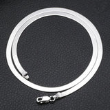 925 Silver Blade Chain Snake Bone Necklace 45/50/55cm Unisex Jewelry